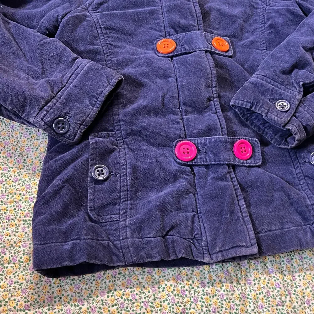 GYMBOREE GIRLS BLUE CORDUROY COAT SIZE 7/8 GUC